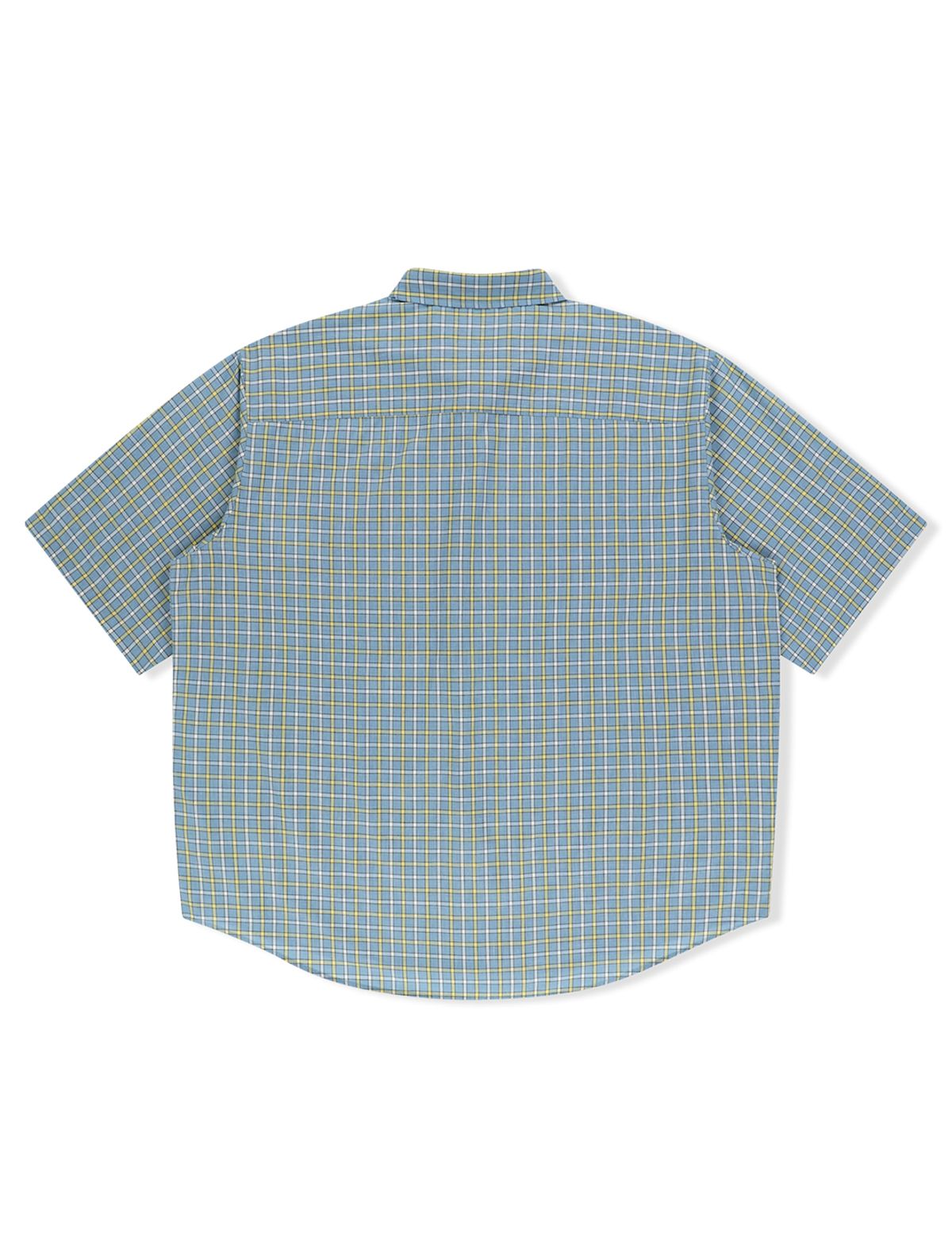 예스아이씨(YESEYESEE) Y.E.S Short Sleeve Check Shirt Light Blue