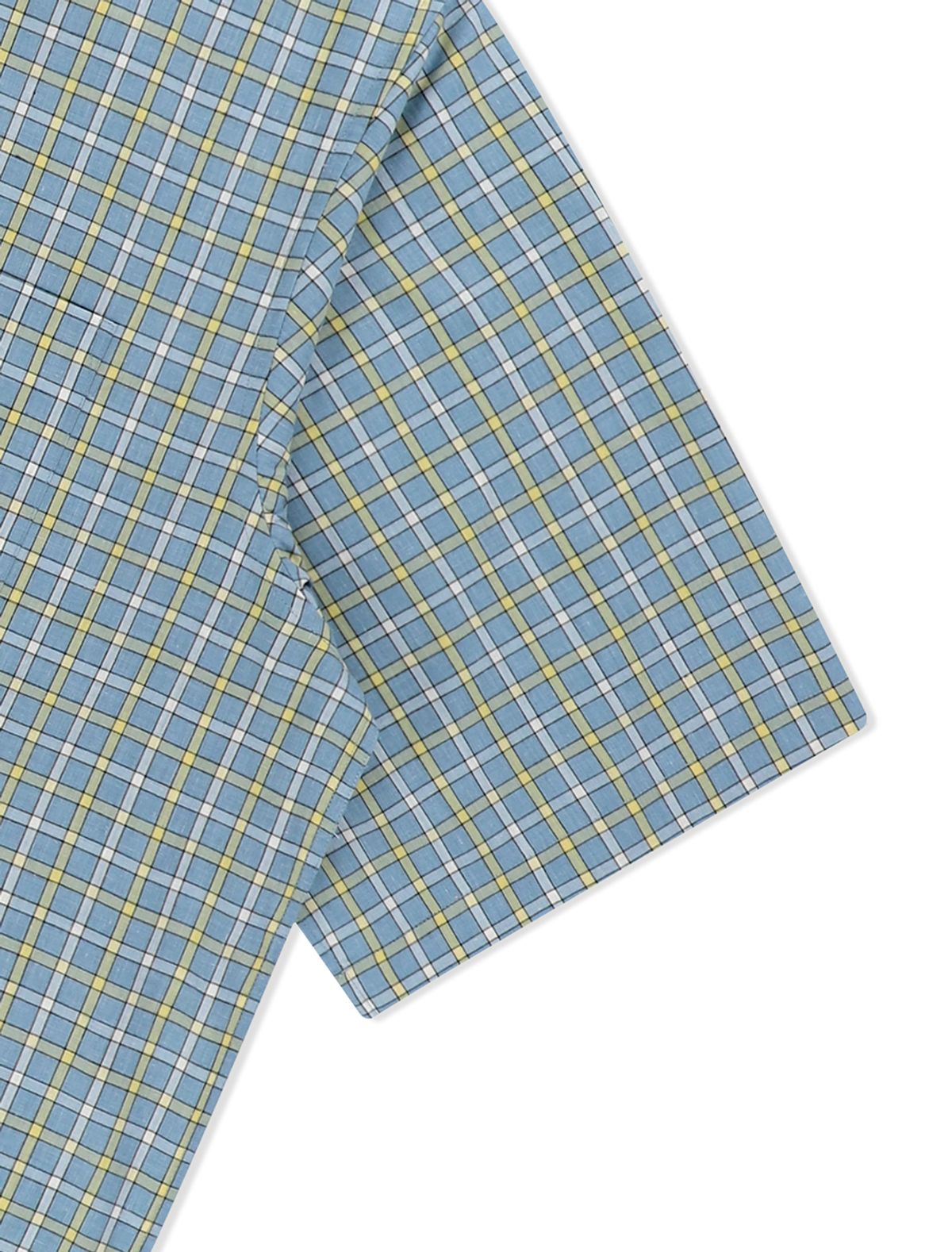 예스아이씨(YESEYESEE) Y.E.S Short Sleeve Check Shirt Light Blue