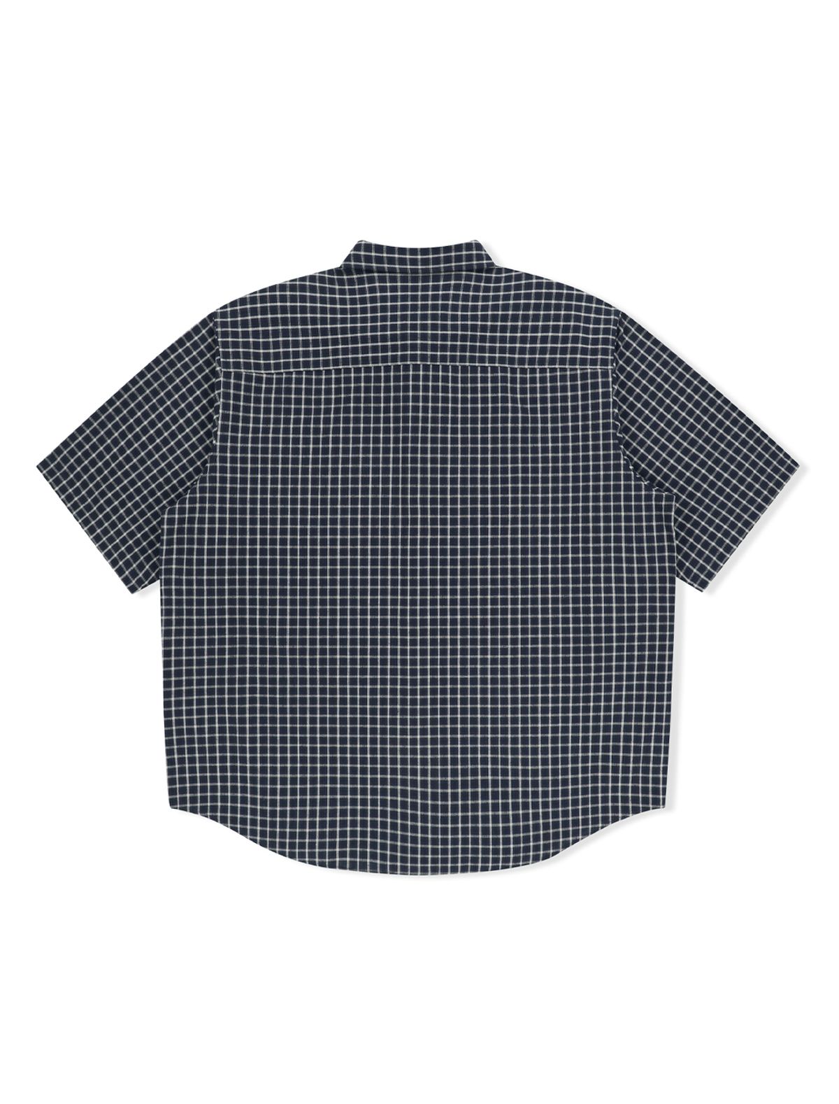 예스아이씨(YESEYESEE) Y.E.S Short Sleeve Check Shirt Navy