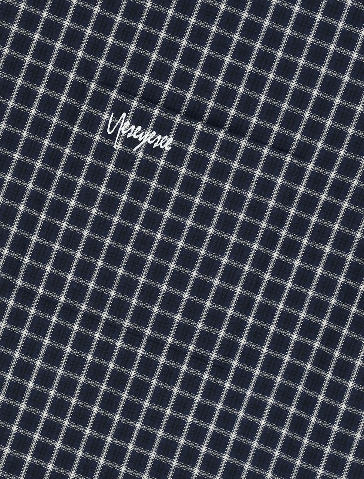 예스아이씨(YESEYESEE) Y.E.S Short Sleeve Check Shirt Navy