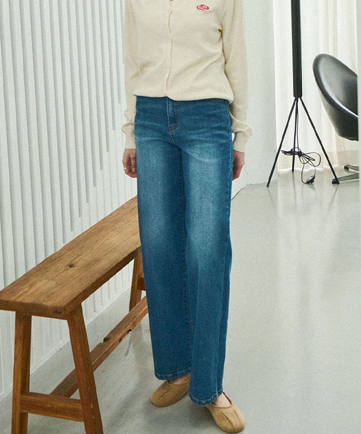 슬로우롤리(SLOWLOLLI) Straight denim pants