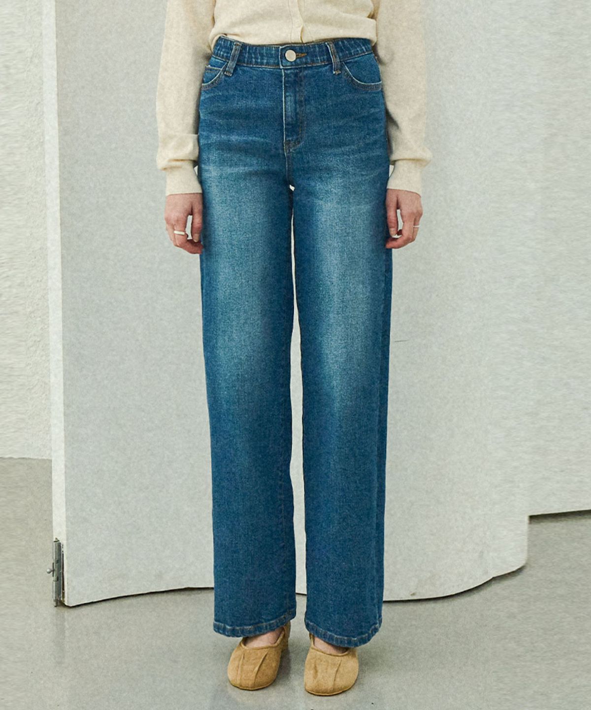 슬로우롤리(SLOWLOLLI) Straight denim pants