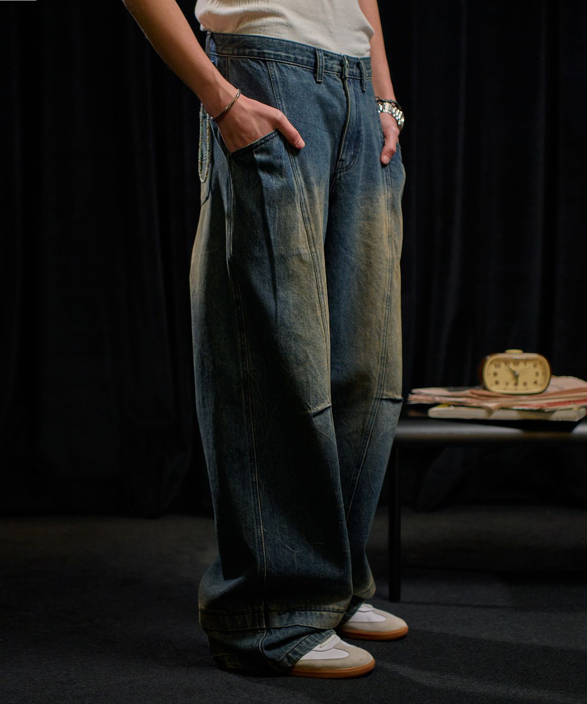 미드선(MIDSUN) Dirt Distance Jeans-Dirt Blue