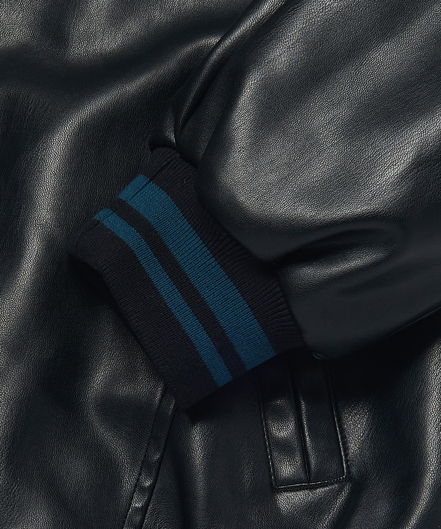MUSINSA | WKNDRS SPRAY LEATHER JACKET (BLACK)
