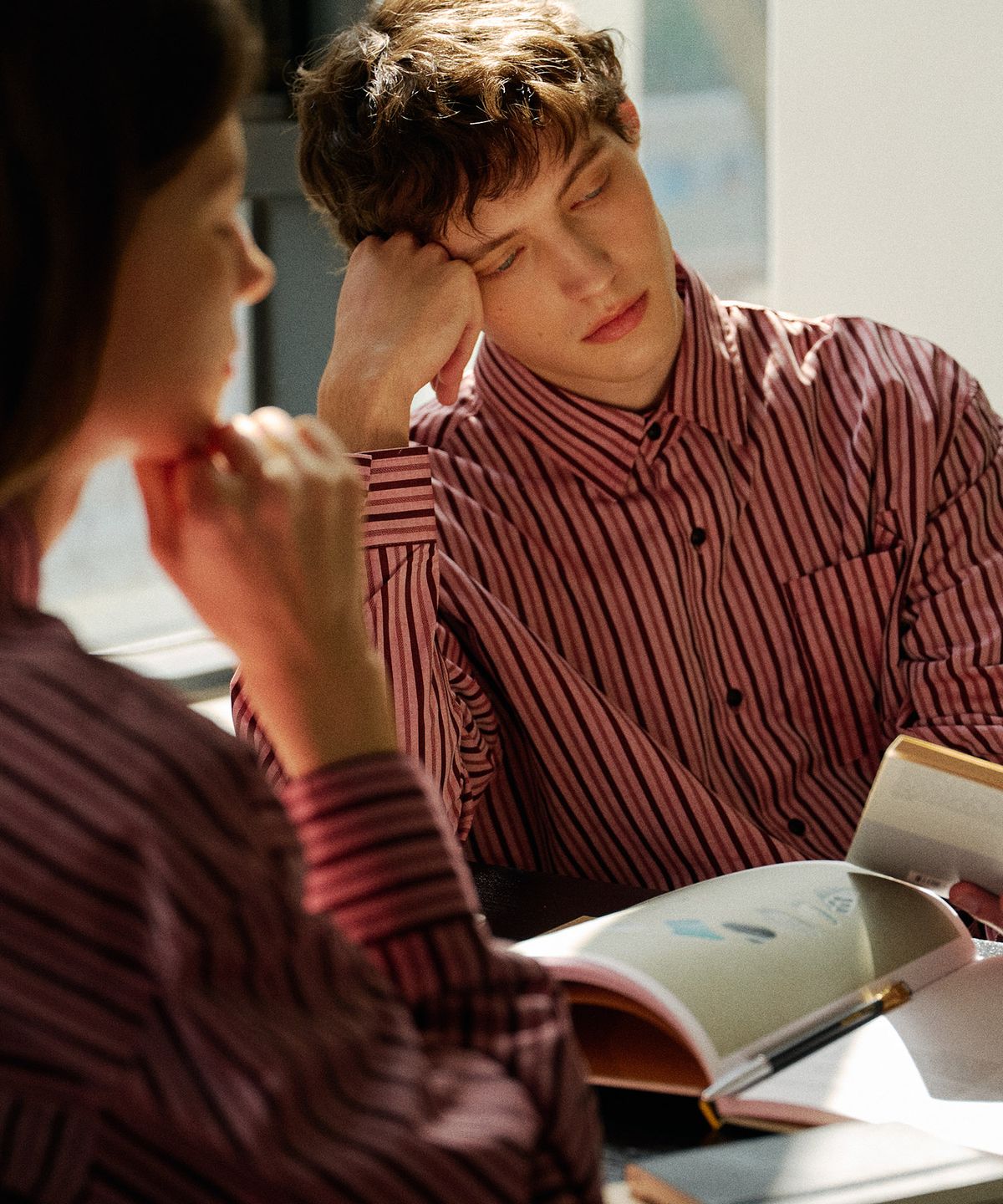 아템포(ATEMPO) STRIPE PAJAMA SET_cherry pink (man)