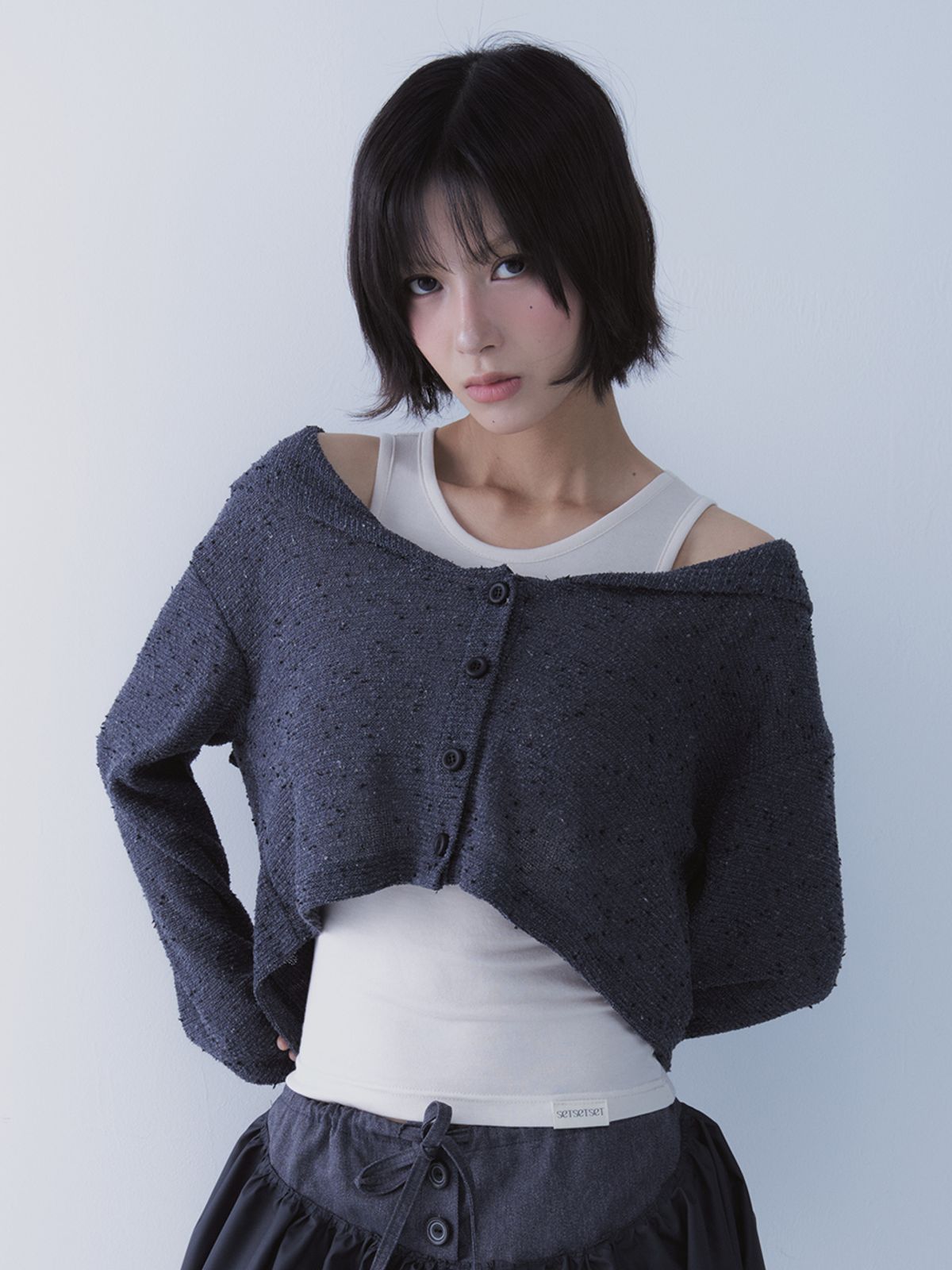 쎄쎄쎄(SETSETSET) SAILOR DUST KNIT CARDIGAN DARK GREEN