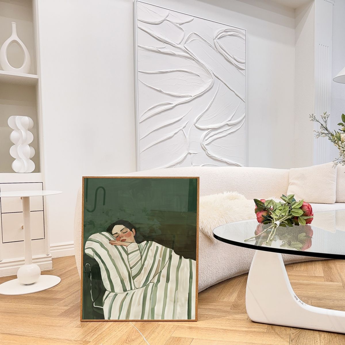 갤러리티(GALLERYT) Emerald green abstract woman III - 빈티지 그린 감성 인테리어 포스터 액자