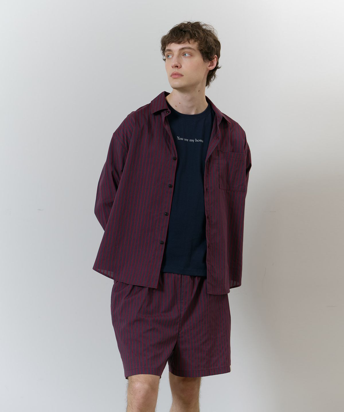 아템포(ATEMPO) STRIPE PAJAMA SET_wine red (man)