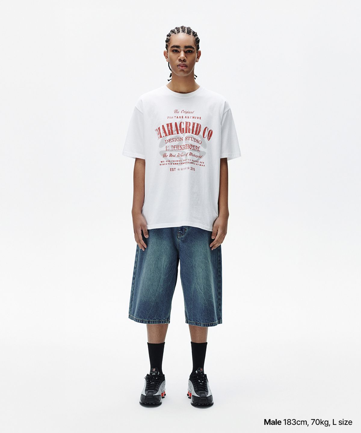 마하그리드(MAHAGRID) ARCHIVE LOGO TEE WHITE(MG2FMMT513A)