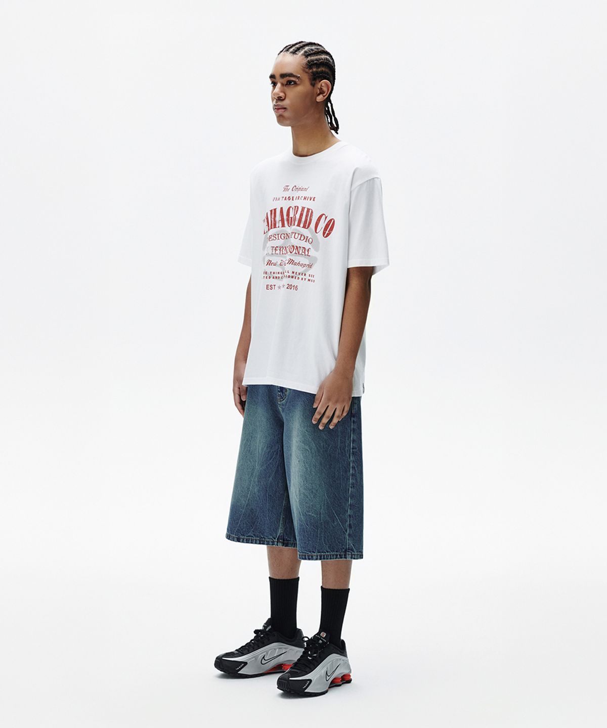 마하그리드(MAHAGRID) ARCHIVE LOGO TEE WHITE(MG2FMMT513A)