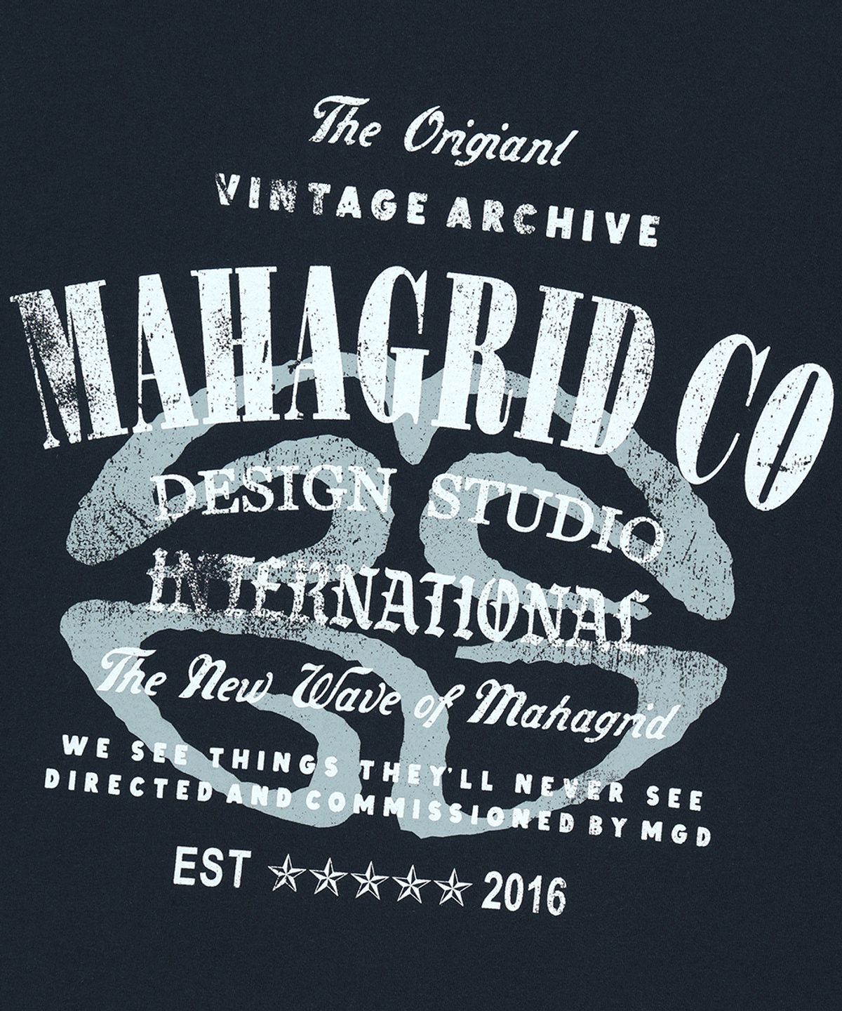 마하그리드(MAHAGRID) ARCHIVE LOGO TEE NAVY(MG2FMMT513A)