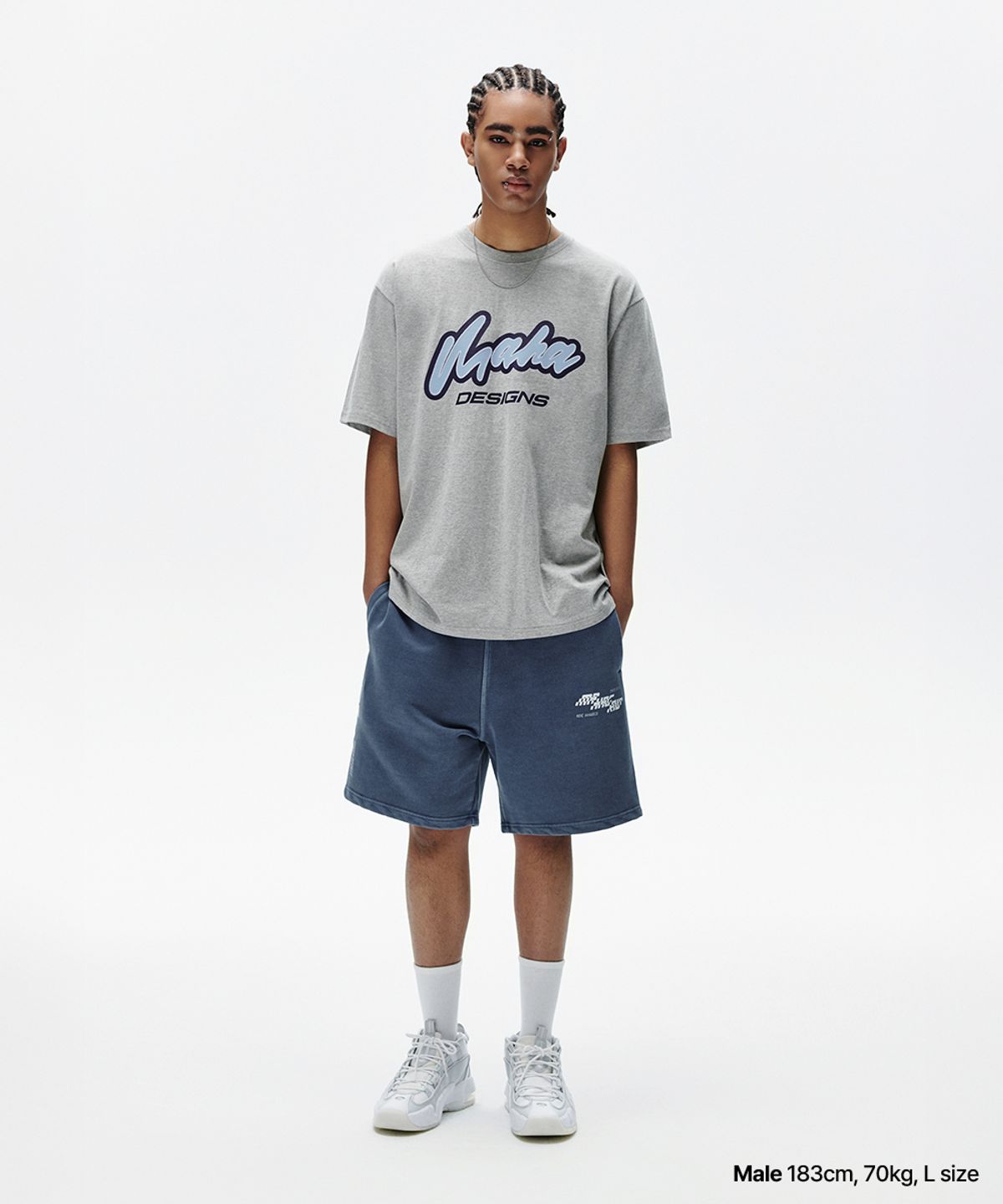마하그리드(MAHAGRID) MAHA SPELLOUT TEE GREY(MG2FMMT531A)
