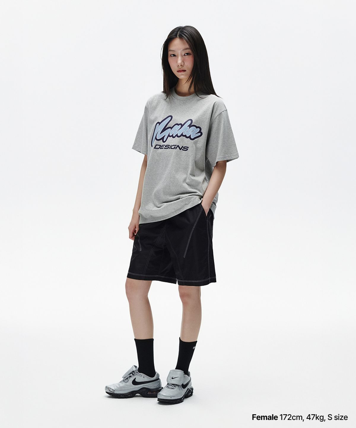 마하그리드(MAHAGRID) MAHA SPELLOUT TEE GREY(MG2FMMT531A)