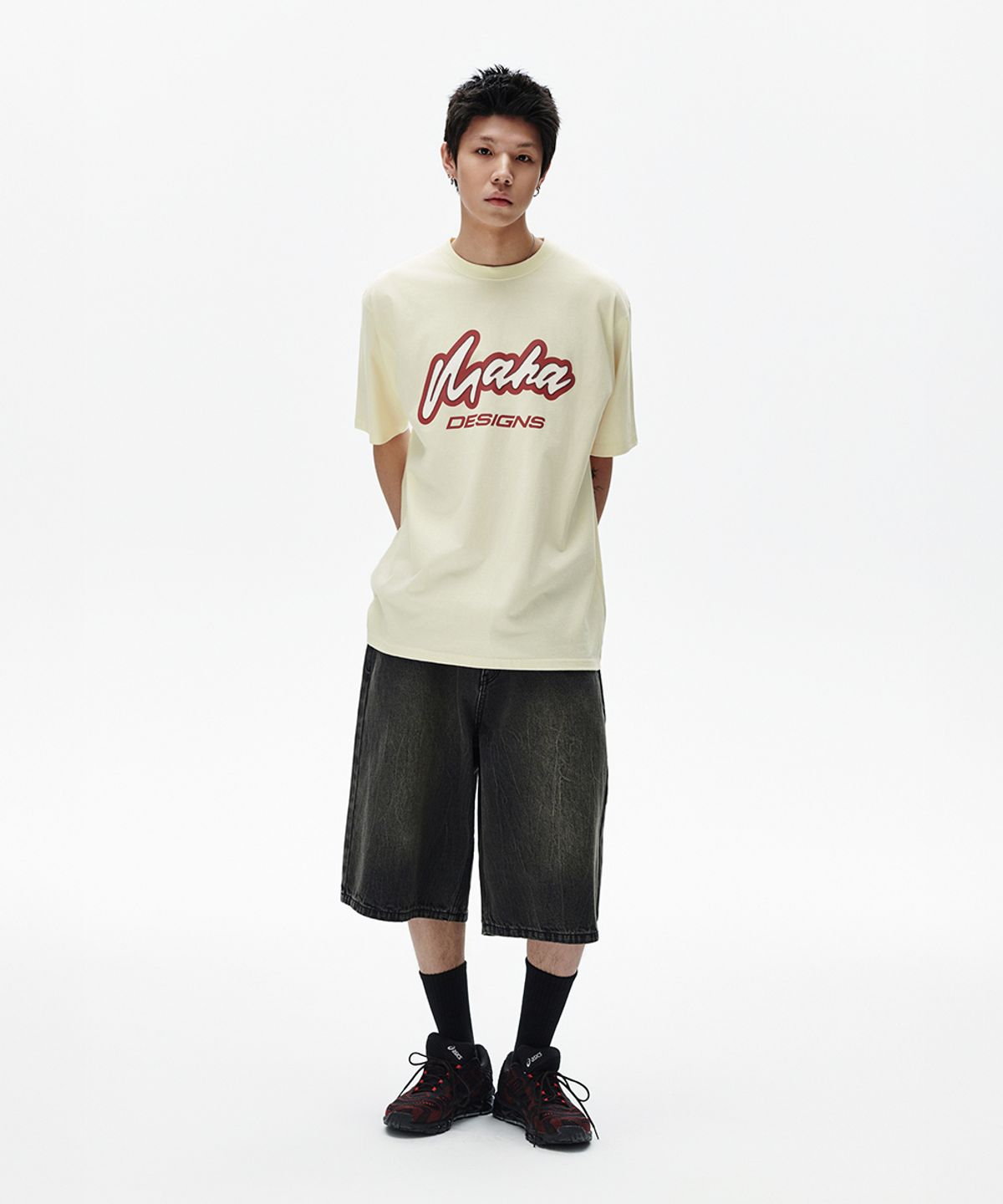 마하그리드(MAHAGRID) MAHA SPELLOUT TEE CREAM(MG2FMMT531A)