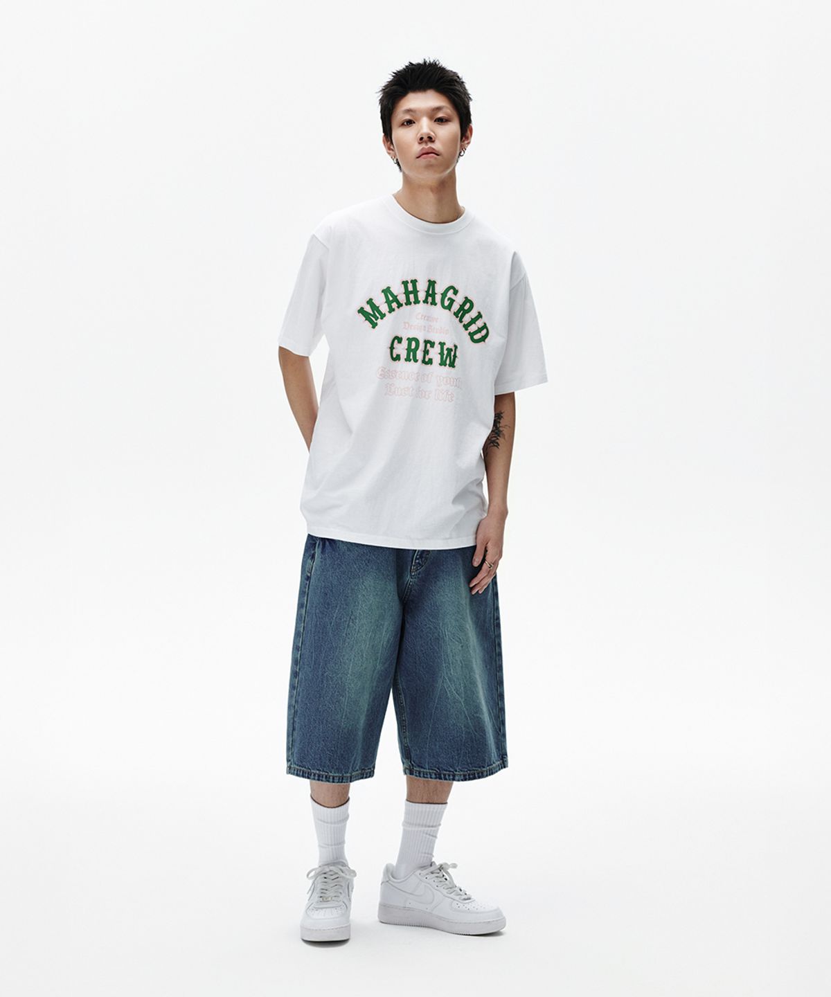 마하그리드(MAHAGRID) MAHAGRID CREW TEE WHITE(MG2FMMT511A)