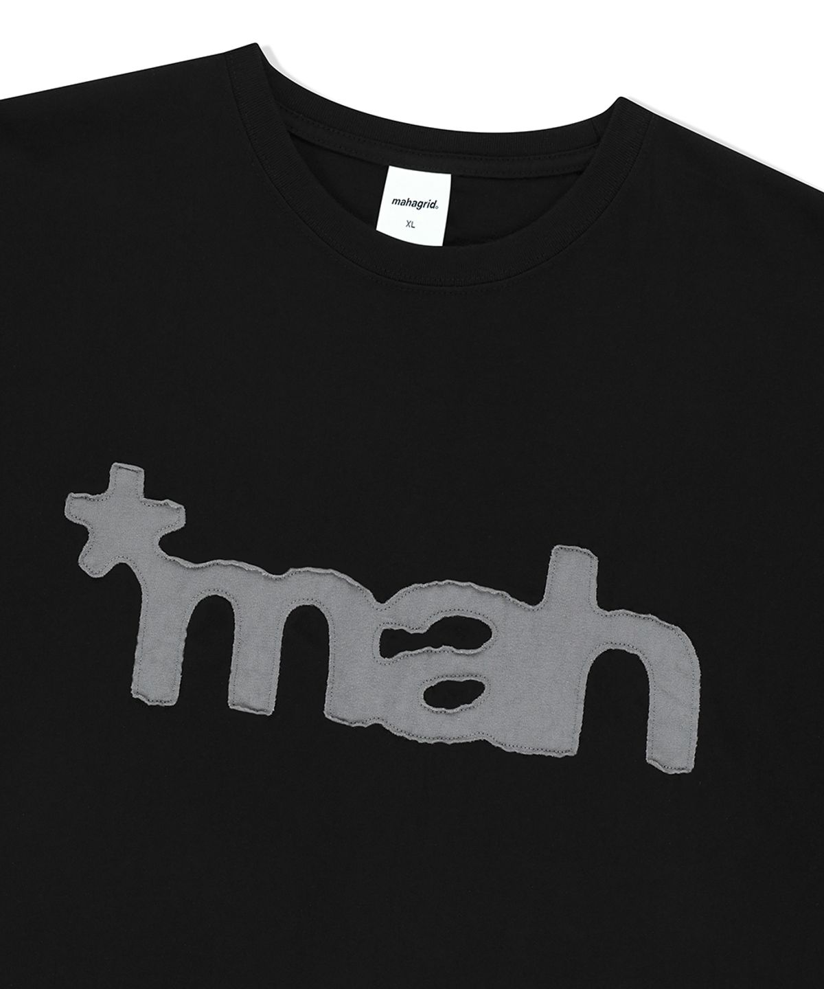 마하그리드(MAHAGRID) mah CUT OFF APPLIQUE TEE BLACK(MG2FMMT523A)