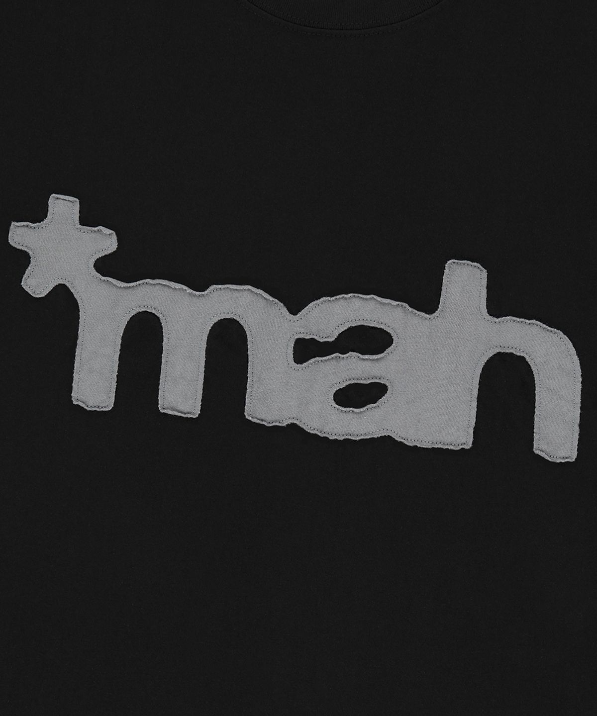 마하그리드(MAHAGRID) mah CUT OFF APPLIQUE TEE BLACK(MG2FMMT523A)