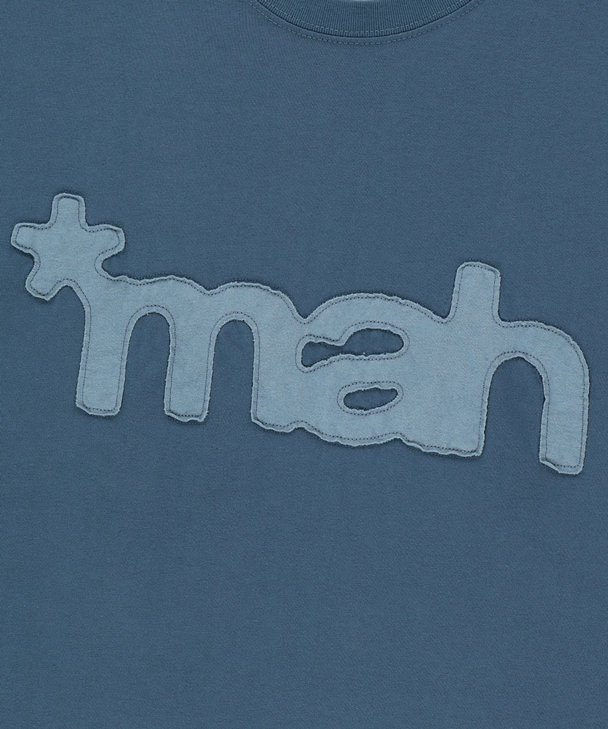 마하그리드(MAHAGRID) mah CUT OFF APPLIQUE TEE BLUE(MG2FMMT523A)