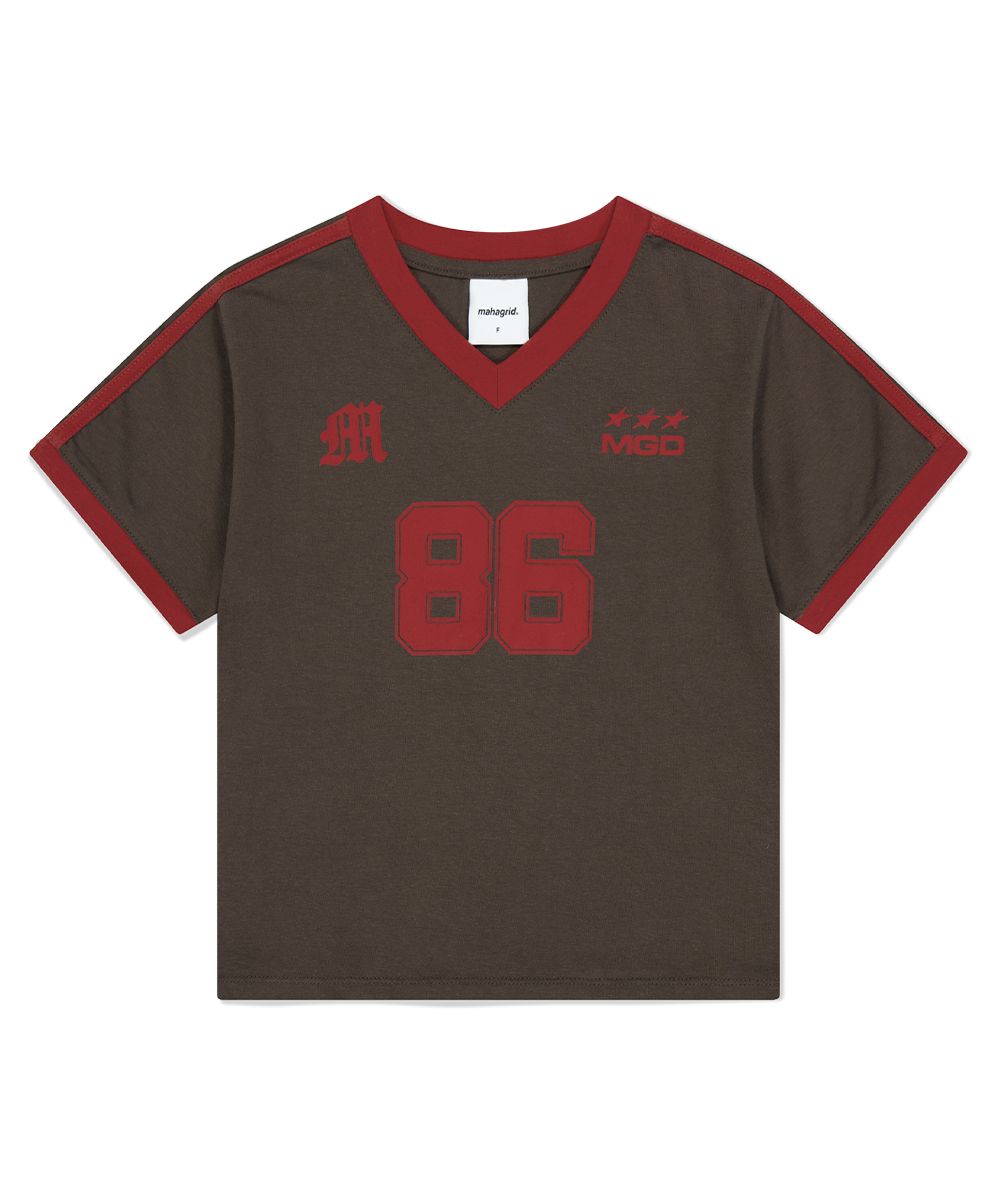 MUSINSA | MAHAGRID FOOTBALL RINGER TEE BROWN(MG2FMFT587A)
