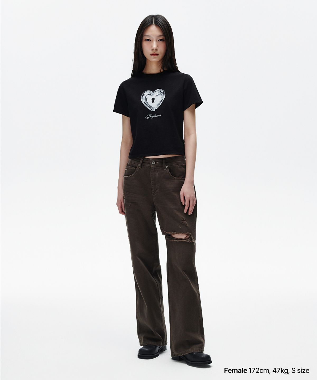 마하그리드(MAHAGRID) HEART LOCK TEE BLACK(MG2FMFT584A)