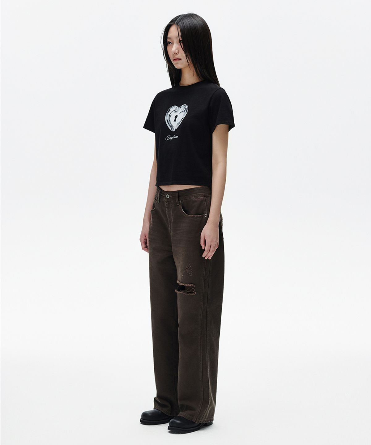 마하그리드(MAHAGRID) HEART LOCK TEE BLACK(MG2FMFT584A)