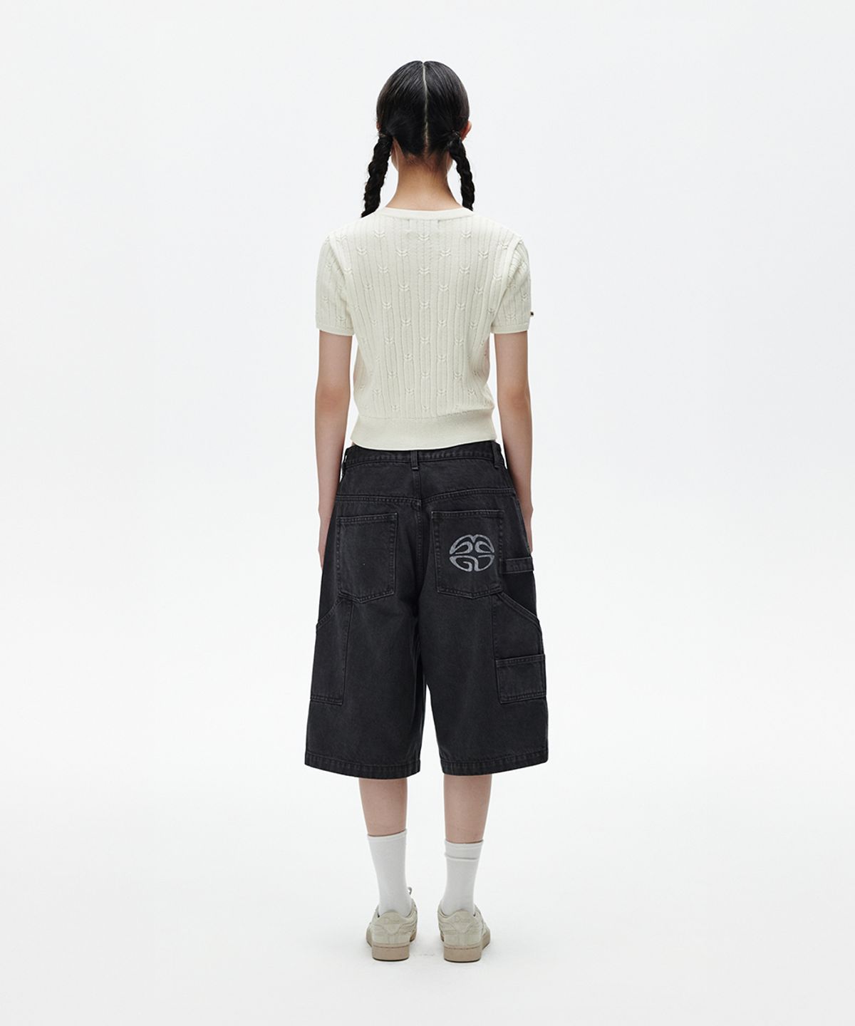 마하그리드(MAHAGRID) CABLE HALF SLEEVE KNIT IVORY(MG2FMFK612A)