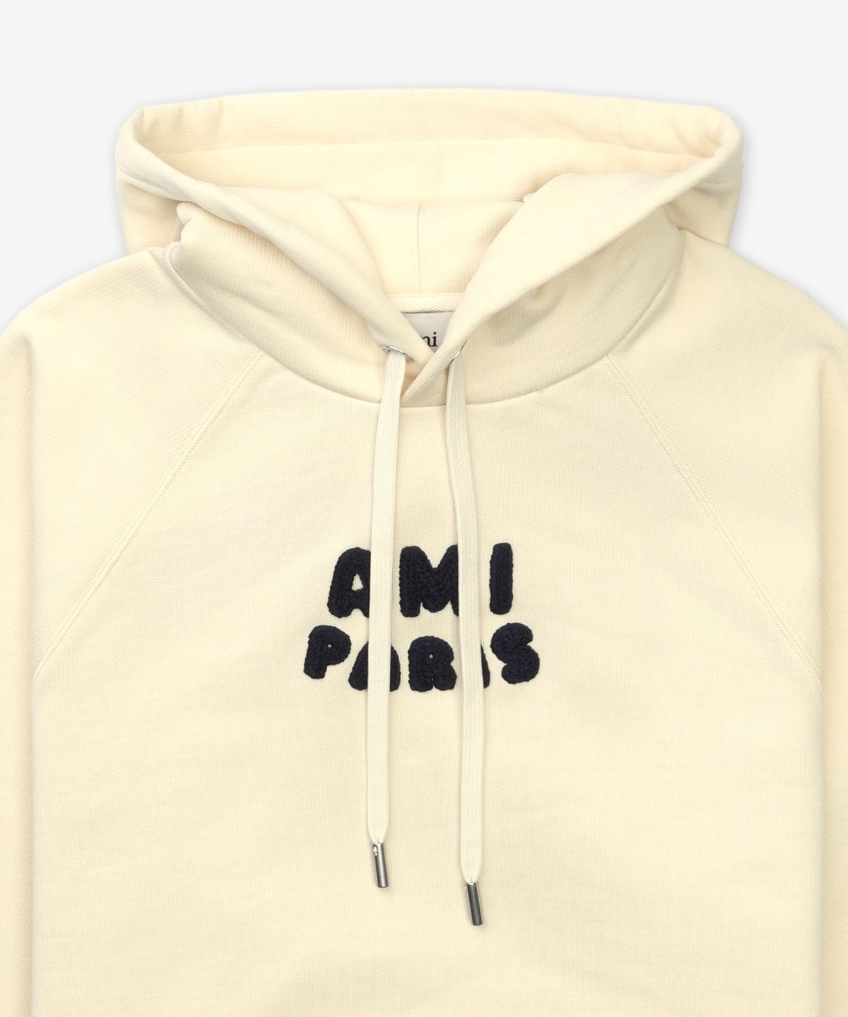 아미(AMI) 파리 로고패치 후드 - 화이트 크림 / USW275747136
