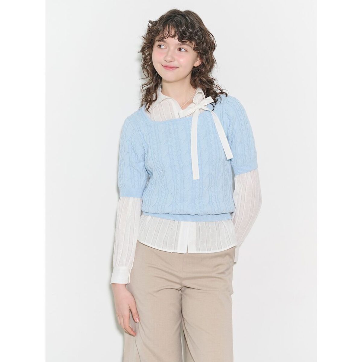 빈폴 레이디스(BEANPOLE LADIES) [B. my] 시그니처 세미 와이드 팬츠  베이지 (BF5221N11A)