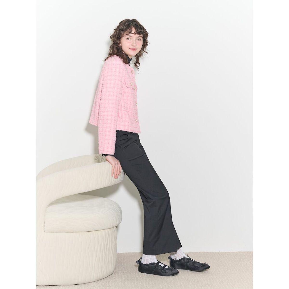 빈폴 레이디스(BEANPOLE LADIES) [B. my] 시그니처 세미 부츠컷 팬츠  블랙 (BF5221N125)