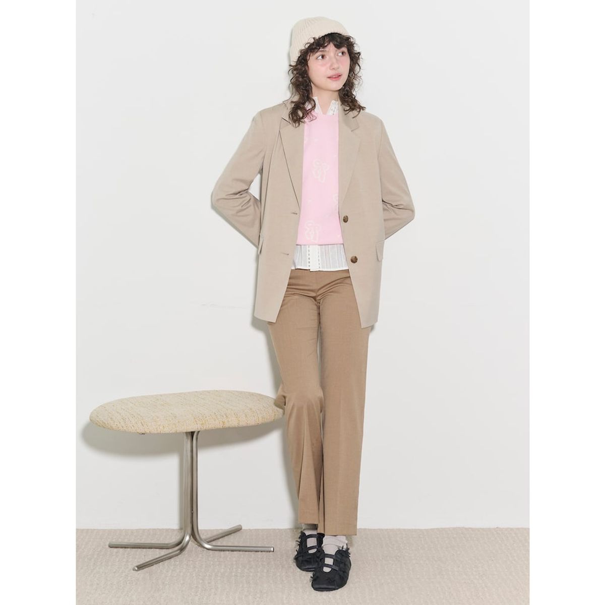 빈폴 레이디스(BEANPOLE LADIES) [B. my] 시그니처 세미 부츠컷 팬츠  카멜 (BF5221N12B)
