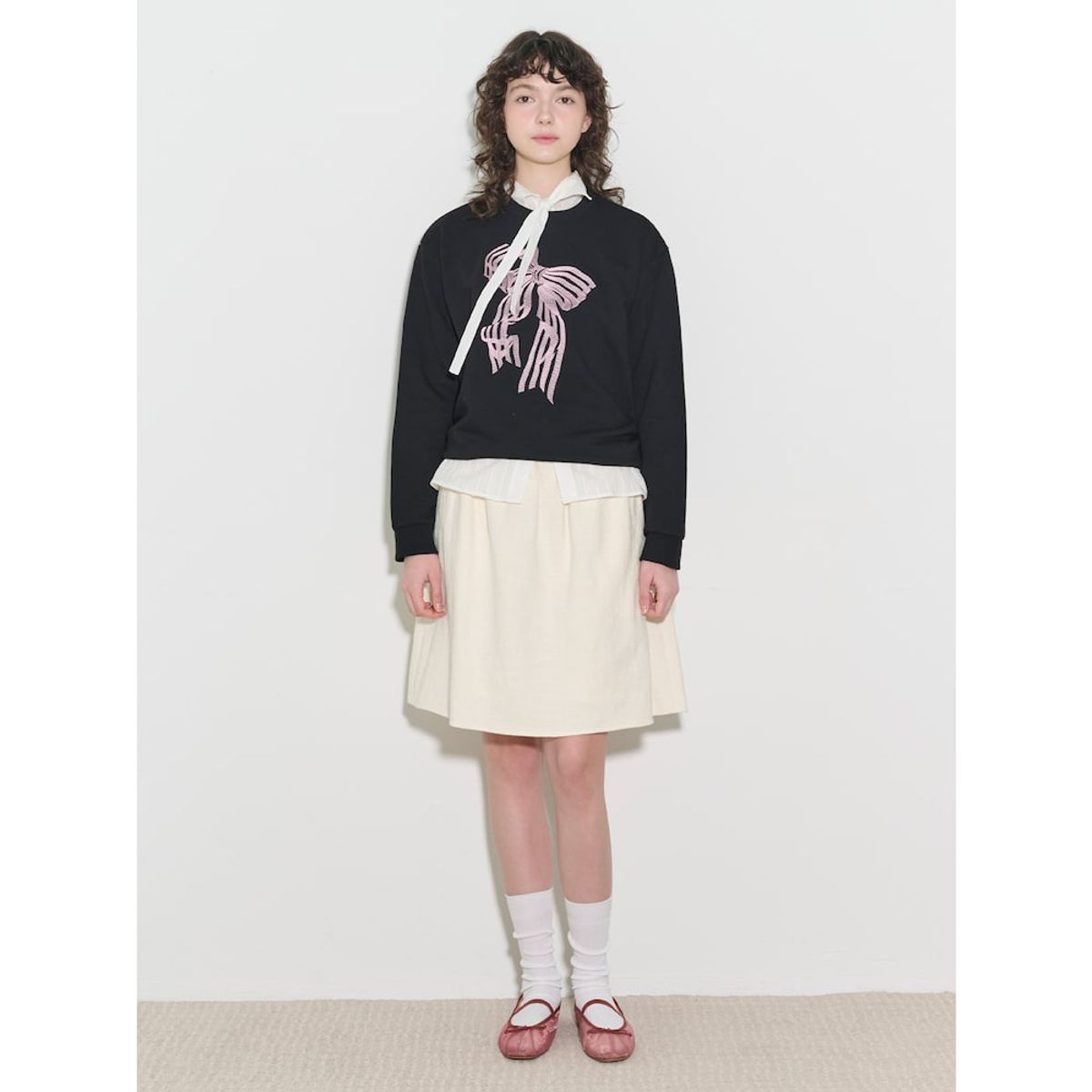 빈폴 레이디스(BEANPOLE LADIES) [B. my] 자카드 풀 스커트  아이보리 (BF5227N020)