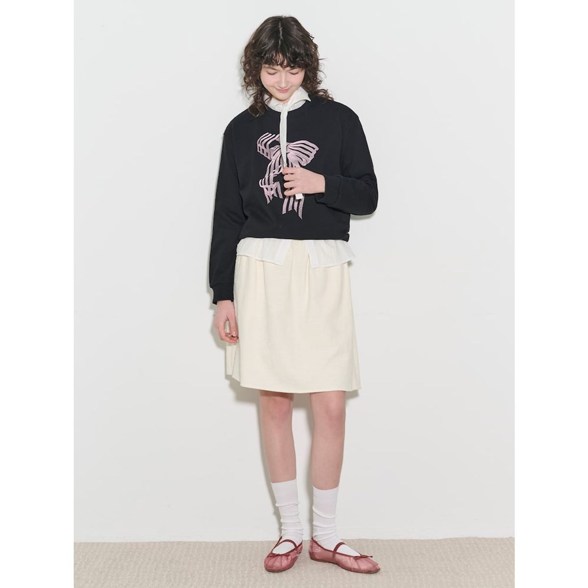 빈폴 레이디스(BEANPOLE LADIES) [B. my] 자카드 풀 스커트  아이보리 (BF5227N020)