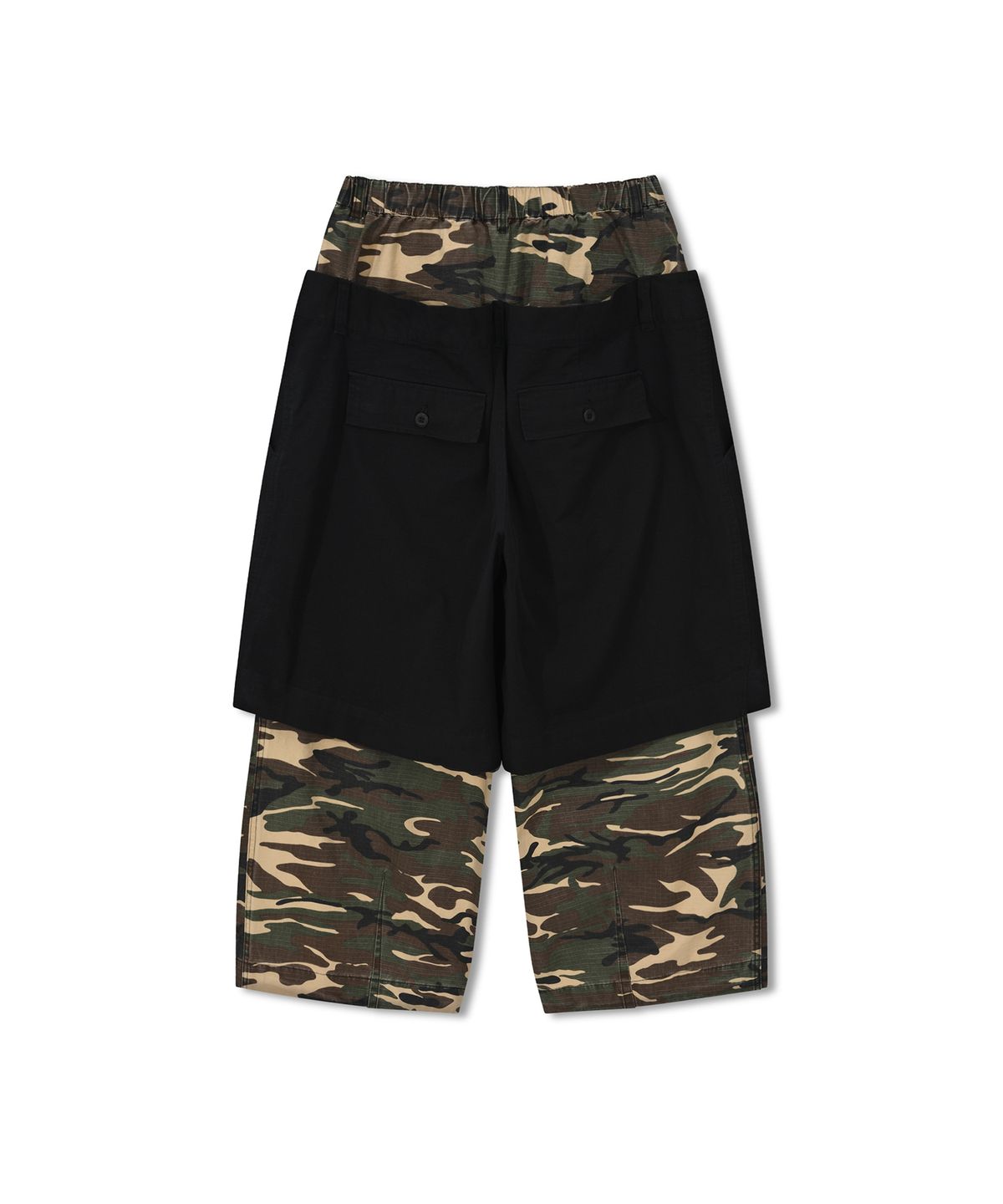 앵글런(ANGLAN) Double Waist Layered Pants - Camo