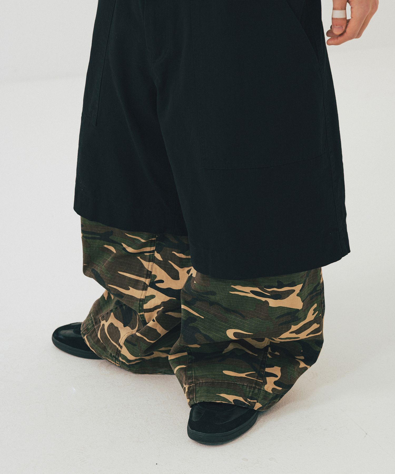 【ANGLAN】25SS★ [AG] Double Waist Layered Pants AG] Double Waist Layered Pants - Camo - ANGLAN