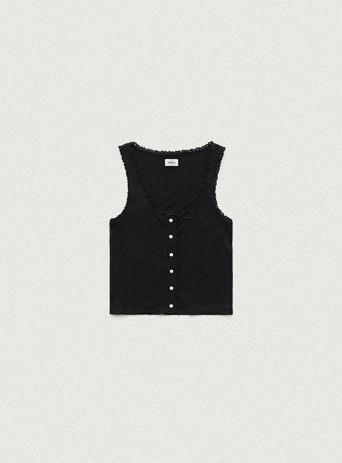 더바넷(THEBARNNET) Ravioli Lace-Trim Tank Top_Black