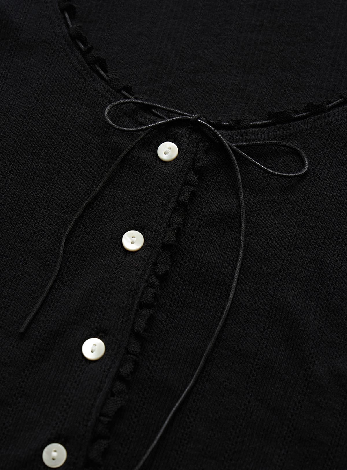 더바넷(THEBARNNET) Ravioli Lace-Trim Tank Top_Black