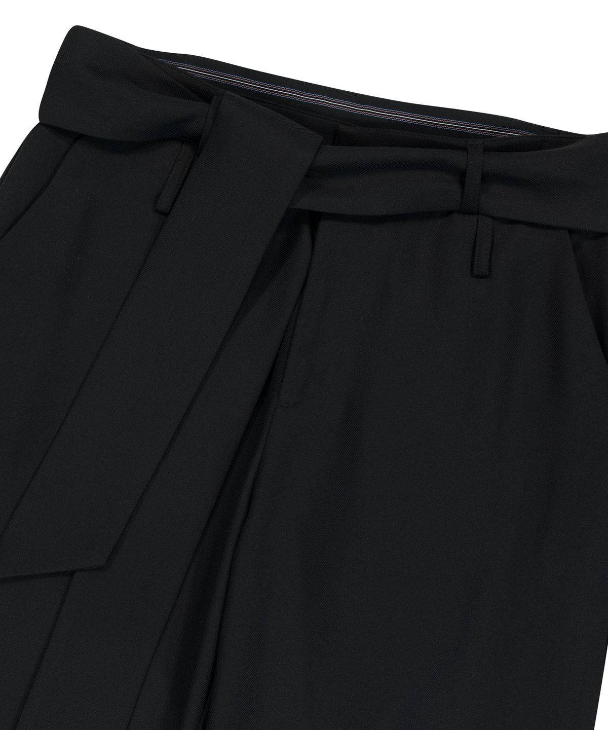 이우가마카라스(IUGAMAKARAS) Belted Contrast Trousers (Black)