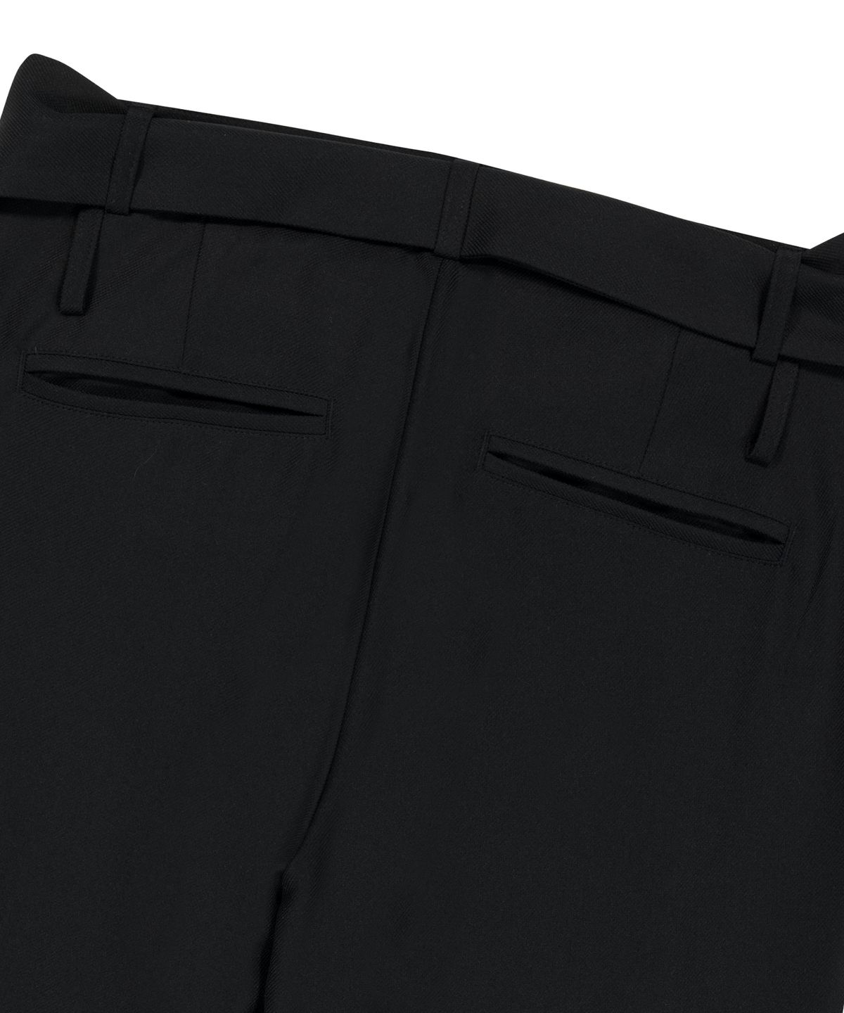 이우가마카라스(IUGAMAKARAS) Belted Contrast Trousers (Black)