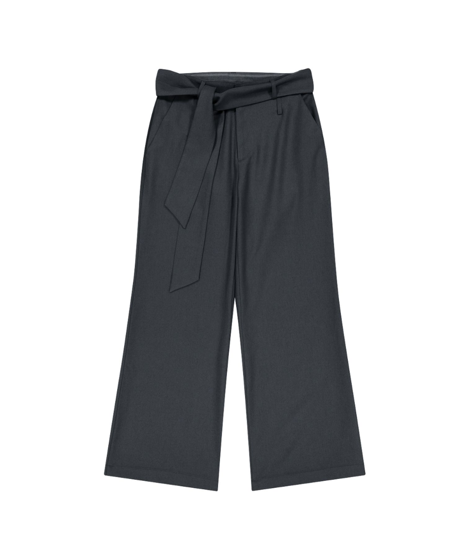 パンツ IUGAMAKARAS Belted Striped Trousers 2 Colors MUSINSA | IUGAMAKARAS Belted Contrast Trousers (Dark Gray)