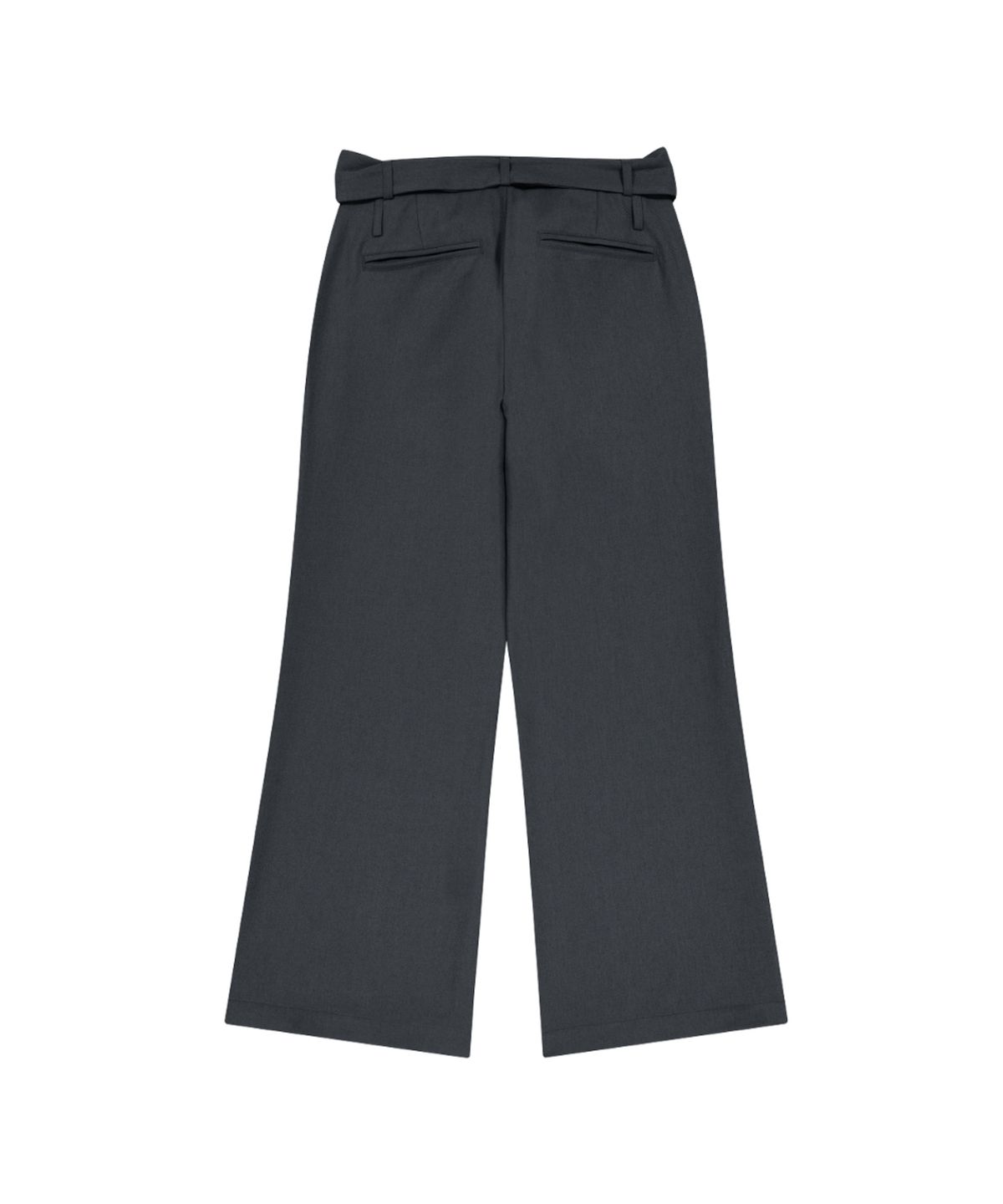 이우가마카라스(IUGAMAKARAS) Belted Contrast Trousers (Dark Gray)