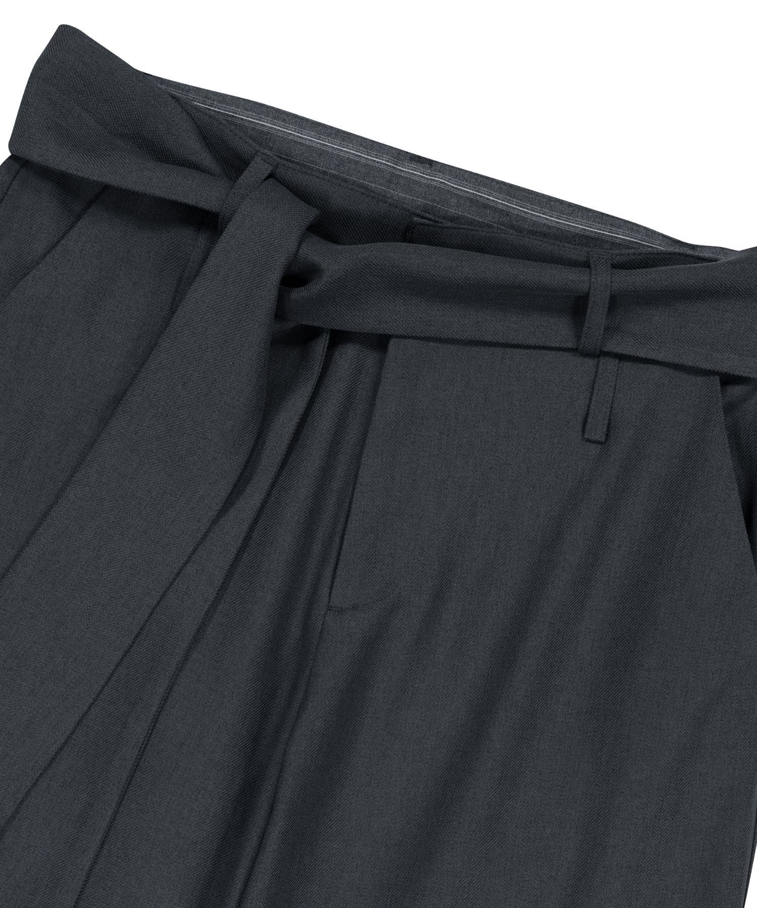 MUSINSA | IUGAMAKARAS Belted Contrast Trousers (Dark Gray)