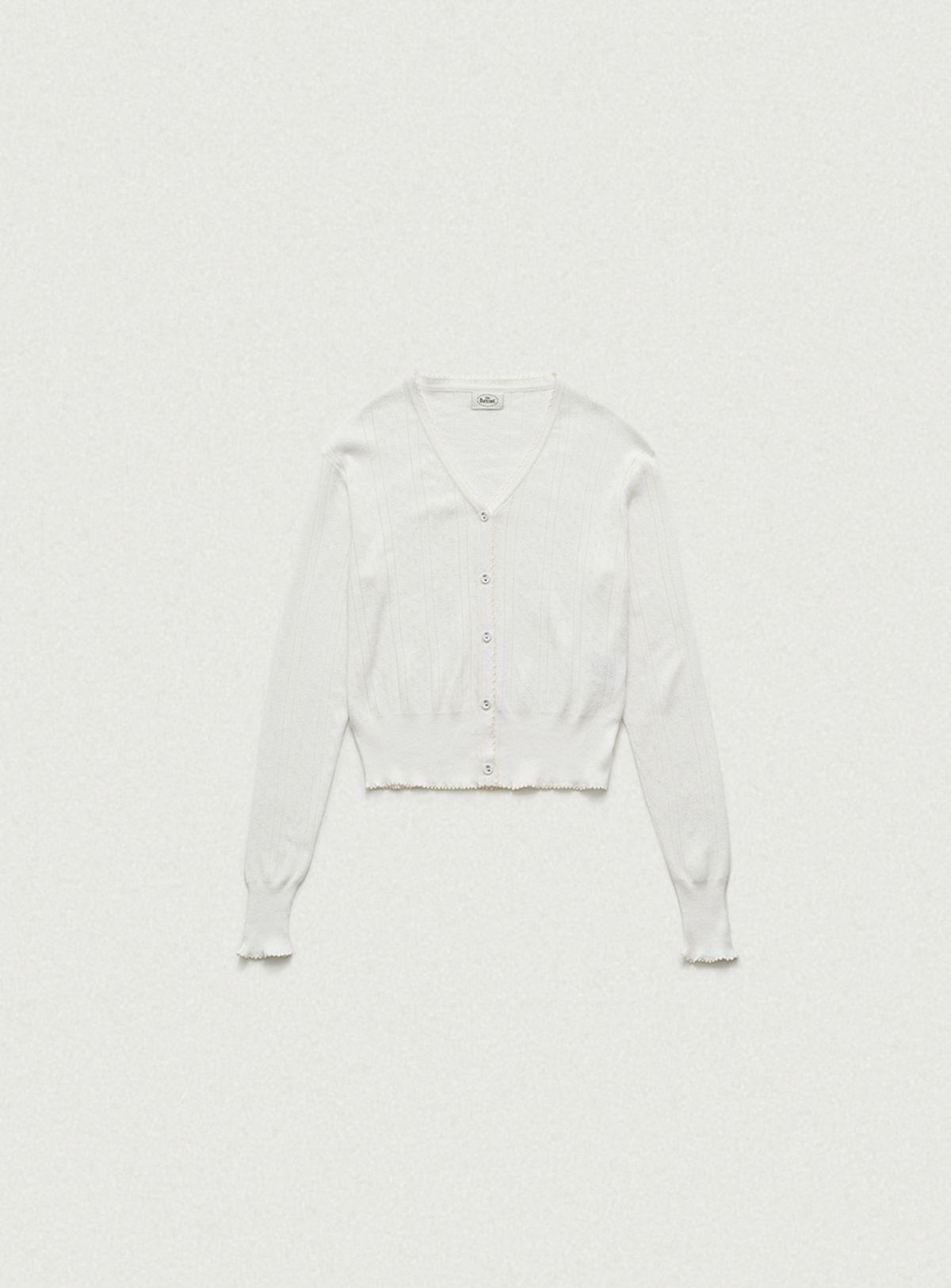 더바넷(THEBARNNET) Cotton Eyelet Knit Cardigan Ensemble With Sleeveless Top_Ivory