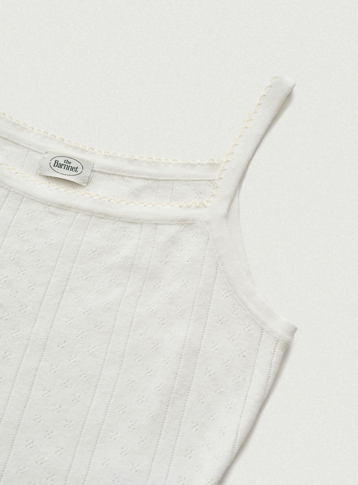 더바넷(THEBARNNET) Cotton Eyelet Knit Cardigan Ensemble With Sleeveless Top_Ivory