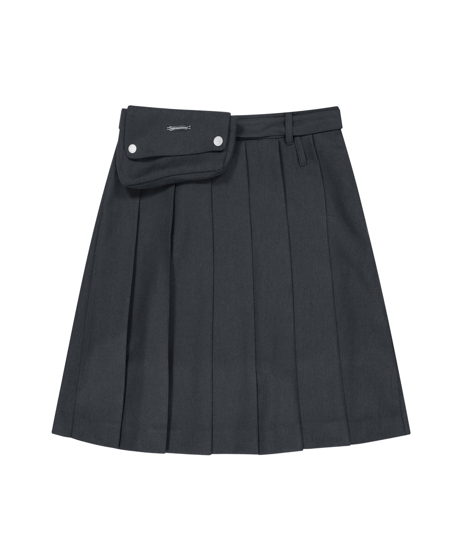 新作スカート[IUGAMAKARAS] BELTED BAG PLEATS MIDI SKIRT MUSINSA公式 | IUGAMAKARAS Belted Bag Pleats Midi Skirt (Dark
