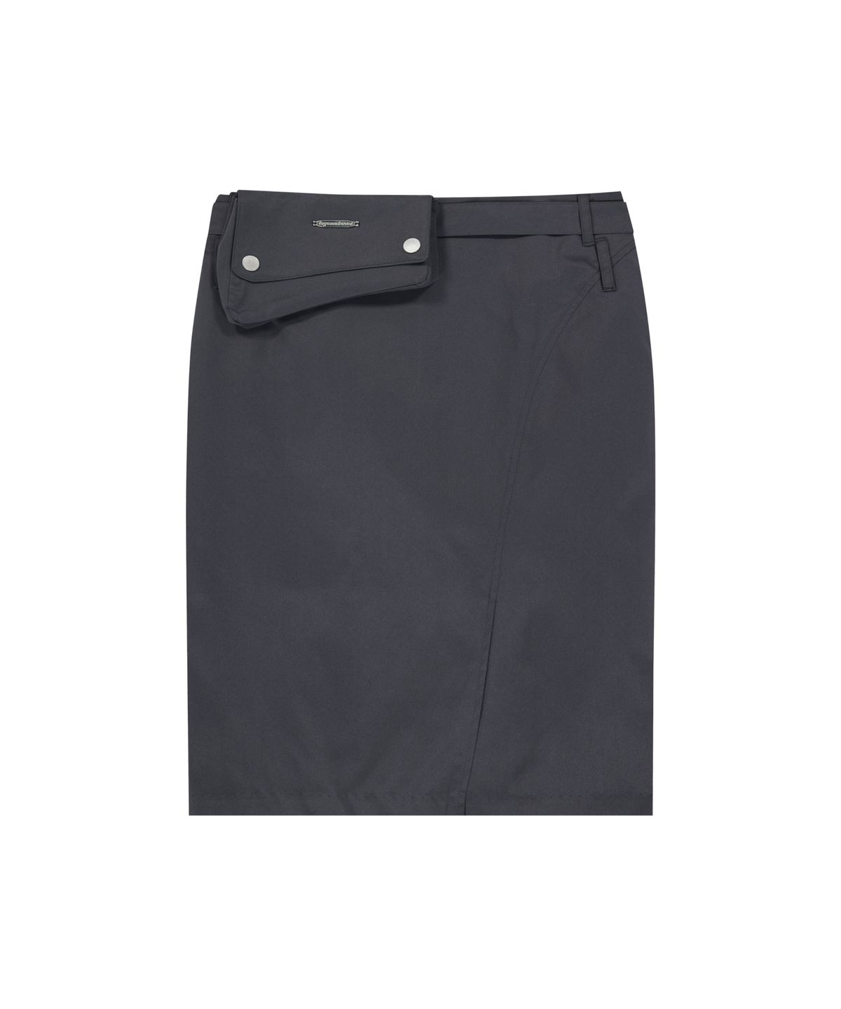 이우가마카라스(IUGAMAKARAS) Belted Bag Midi Skirt (Dark Gray)