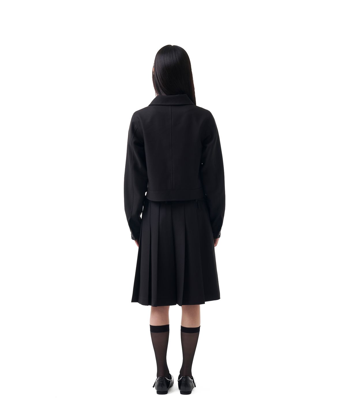 이우가마카라스(IUGAMAKARAS) Frilled Button Jacket (Black)
