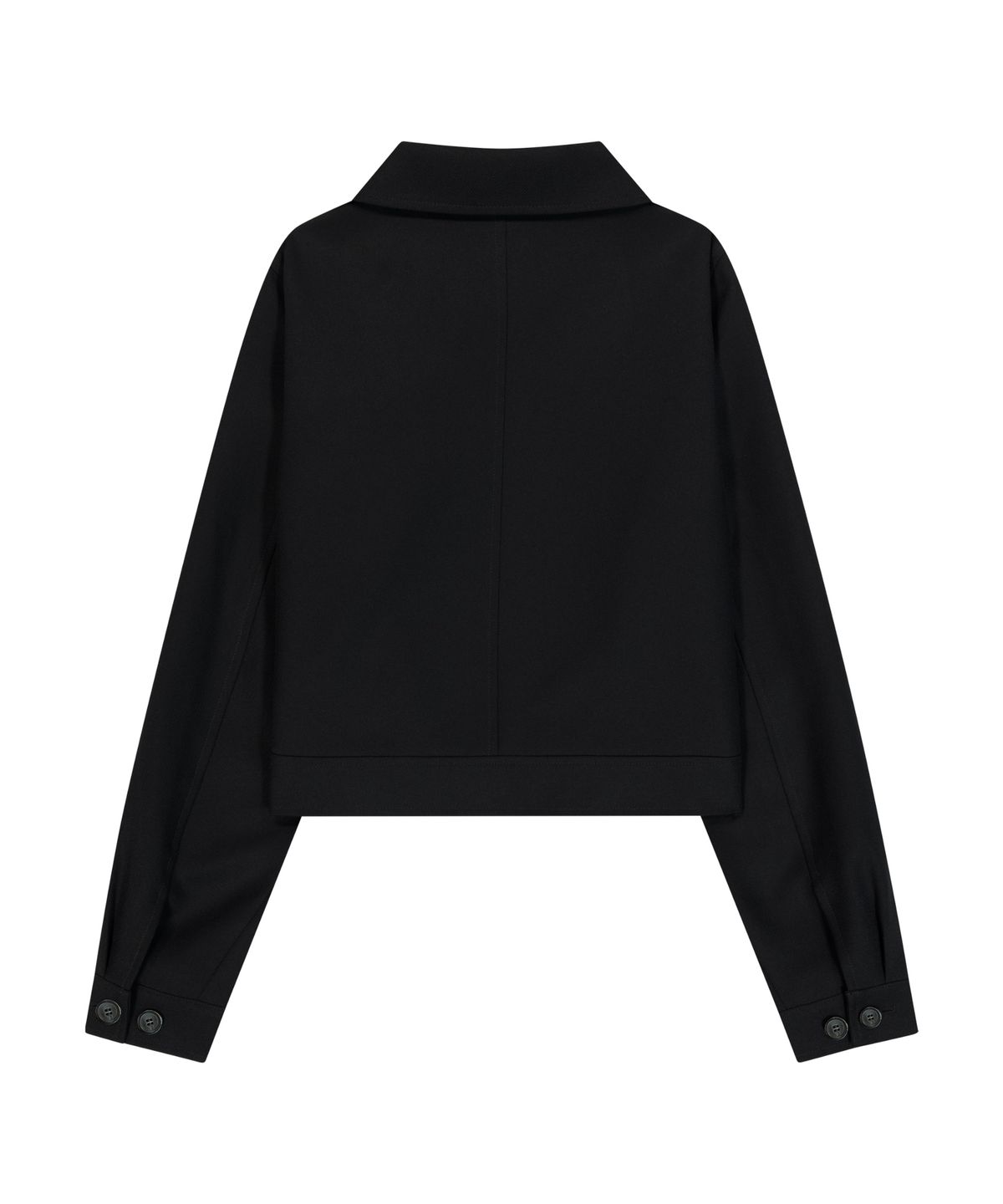 이우가마카라스(IUGAMAKARAS) Frilled Button Jacket (Black)