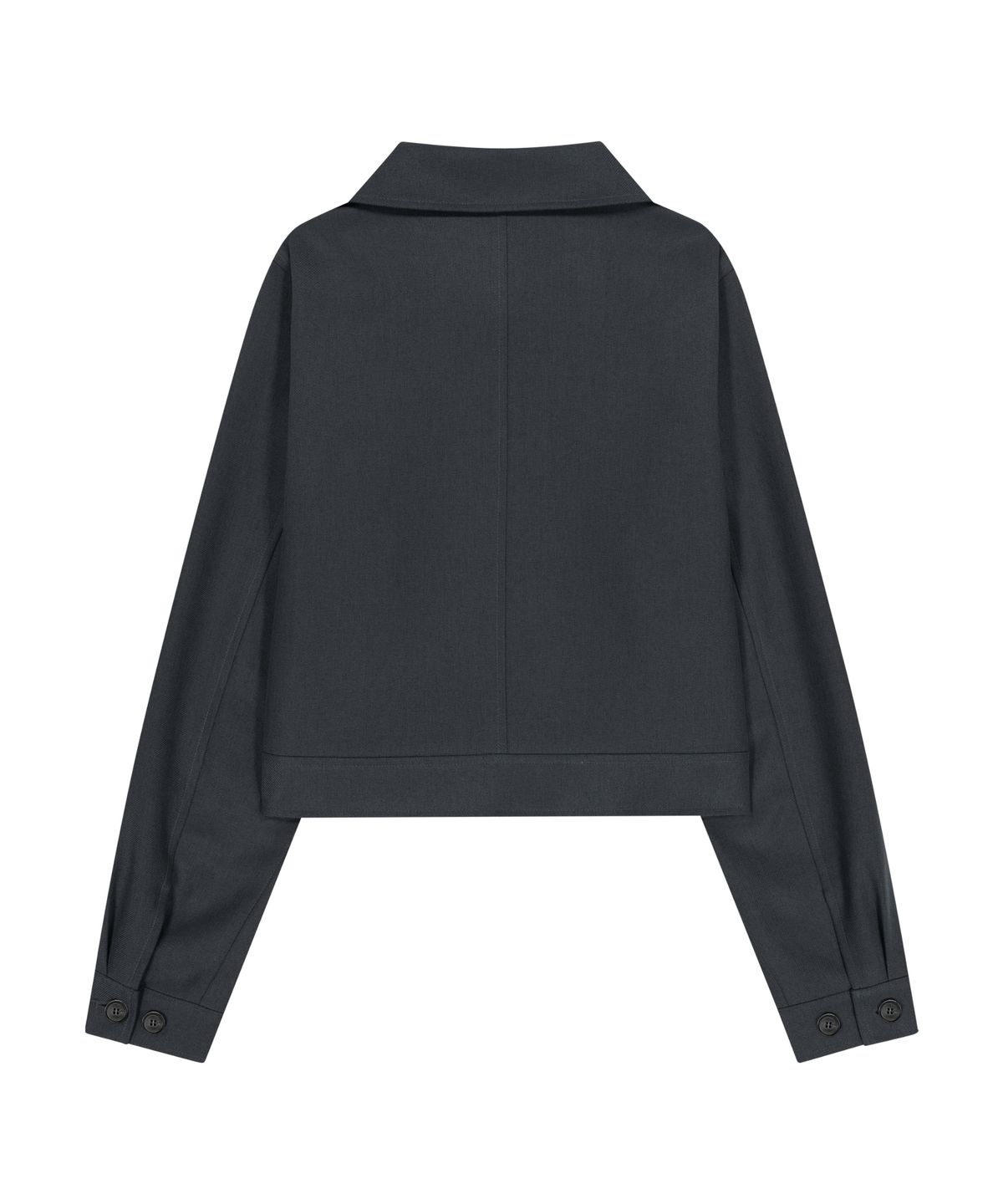 이우가마카라스(IUGAMAKARAS) Frilled Button Jacket (Dark Gray)