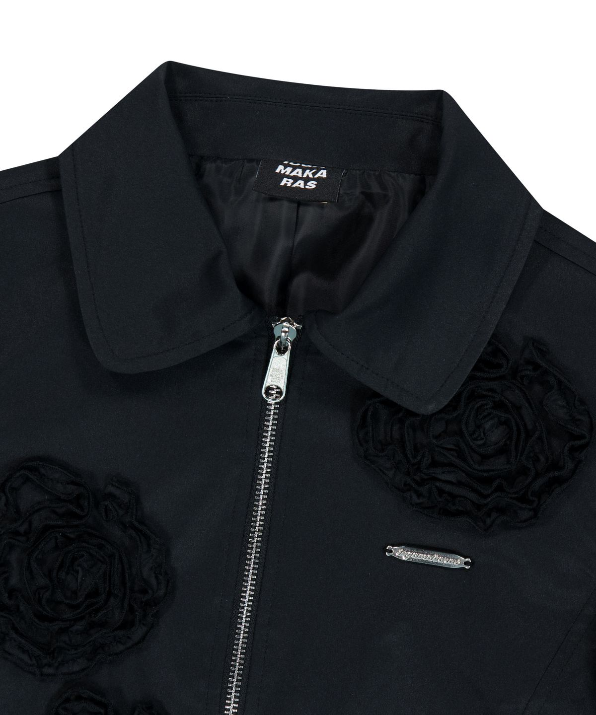 이우가마카라스(IUGAMAKARAS) Flowers Zip-Up Jacket (Black)