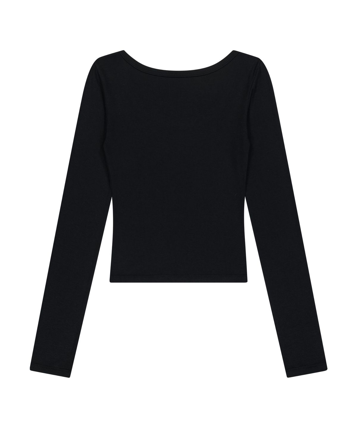 이우가마카라스(IUGAMAKARAS) U-Neck Fitted Top (Black)